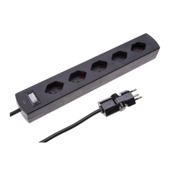 Max Hauri Steckdosenleiste Safety-Line, 5xT13 quer, black, with Reset-Schalter Max Hauri Steckdosenleiste Safety-Line, 5xT13 quer, black, with Reset-Schalter