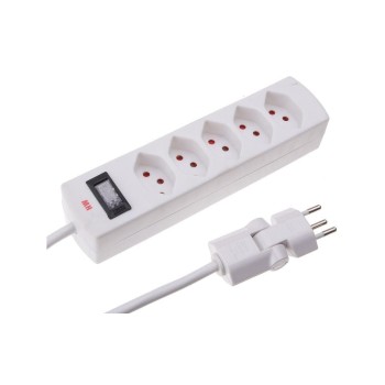 Max Hauri Steckdosenleiste Safety-Line, 5xT13, white, with Reset-Schalter Max Hauri Steckdosenleiste Safety-Line, 5xT13, white, with Reset-Schalter