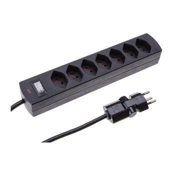 Max Hauri Steckdosenleiste Safety-Line, 7xT13, black, with Reset-Schalter Max Hauri Steckdosenleiste Safety-Line, 7xT13, black, with Reset-Schalter