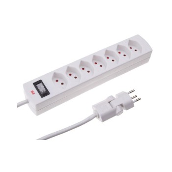 Max Hauri Steckdosenleiste Safety-Line, 7xT13, white, with Reset-Schalter Max Hauri Steckdosenleiste Safety-Line, 7xT13, white, with Reset-Schalter