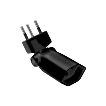 Abzweigstecker Clip-Clap 1xTyp13, black , klappbar 180° V, 130° H, Kinderschutz Abzweigstecker Clip-Clap 1xTyp13, black , klappbar 180° V, 130° H, Kinderschutz