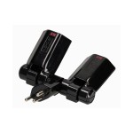 Abzweigstecker Clip-Clap 2xTyp13, black, einzeln klappbar 180° (vertikal)