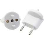 Fixadapter 2-Pol allemand auf Stecker CH T11, weiss, CEE7 auf T11