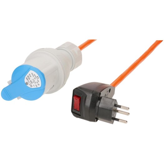 maxCAMP Câble adaptateur T12/CEE16, 15m avec protection contre les surintensités