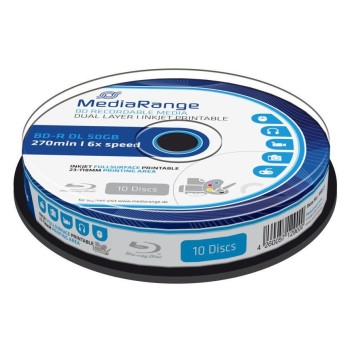 Mediarang BD-R 6x Dual Layer 50GB 10-Pck., Blu-ray, Spindel, bedruckbar Mediarang BD-R 6x Dual Layer 50GB 10-Pck., Blu-ray, Spindel, bedruckbar