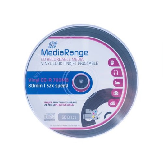 Mediarange CD-R 52x 80Min/700MB cake 50 pièces, 52x,  Vinyl Discs