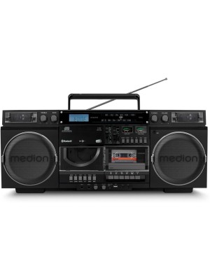 Medion LIFE P66538 Retro Boombox, schwarz, DAB+, BT, Kassettendeck Medion LIFE P66538 Retro Boombox, schwarz, DAB+, BT, Kassettendeck