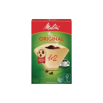 Melitta Filtres à café Melitta® 1x2, taille 1x2, original 40 pièces, non blanchi Melitta Filtres à café Melitta® 1x2, taille 1x2, original 40 pièces, non blanchi