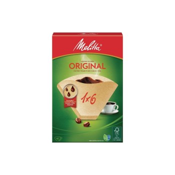 Melitta Filtres à café Melitta® 1x6®, taille 1x6, original 40 pièces, non blanchi Melitta Filtres à café Melitta® 1x6®, taille 1x6, original 40 pièces, non blanchi
