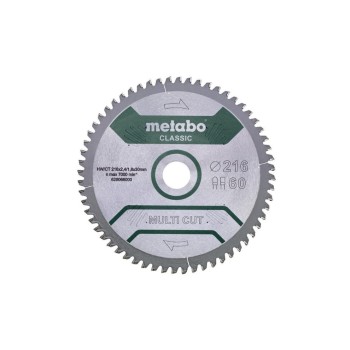 METABO Kreissägeblatt, MultiCutClassic 216x30 60FZ/TZ 5°neg