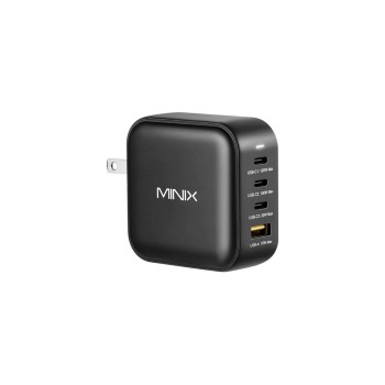 Minix NEO P3, 4-Port GaN Fast Charger, 3x USB-C 3.0, 1x USB-A 3.0, 100W max. Minix NEO P3, 4-Port GaN Fast Charger, 3x USB-C 3.0, 1x USB-A 3.0, 100W max.
