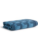 Möve Serviette de douche Texture des formes géométriques 67 x 140 cm, Steel Blue
