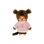 Monchhichi Peluche Monchhichi Fluffy Sweater Girl (lapin pelucheux assis) 20 cm