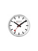 Mondaine Wanduhr Aluminium 40cm, Analoguhr, Quarz Uhrwerk