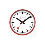 Mondaine Horloge murale Quartz Ø 25 cm, Rouge/Blanc