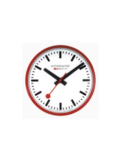 Mondaine Horloge murale Quartz Ø 25 cm, Rouge/Blanc