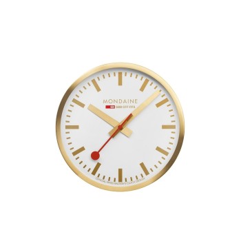 Mondaine Wanduhr Gold 25cm, Analoguhr, Quarz Uhrwerk Mondaine Wanduhr Gold 25cm, Analoguhr, Quarz Uhrwerk