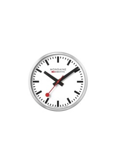 Mondaine Horloge murale WIFI stop2go Ø 25 cm, Argenté/Blanc
