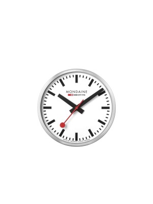 Mondaine Horloge murale WIFI stop2go Ø 25 cm, Argenté/Blanc Mondaine Horloge murale WIFI stop2go Ø 25 cm, Argenté/Blanc
