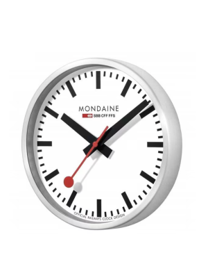 Mondaine Horloge murale Quartz Ø 40 cm, Argenté/Blanc
