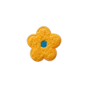 Monoquick Aufbügelbild Mini, Blume flauschig yellow