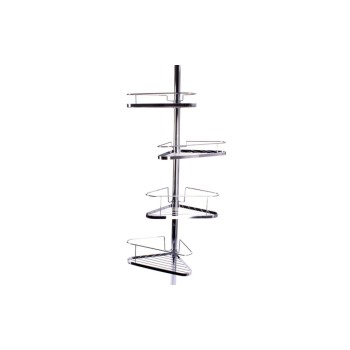 MSV Supports pour produit de douche Perche télescopique 145-250 cm, 4 paniers, Argenté MSV Supports pour produit de douche Perche télescopique 145-250 cm, 4 paniers, Argenté