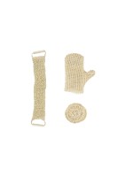 MSV Kit éponge de bain en sisal, Blanc