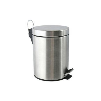 MSV Poubelle à pédale 5 l, Argenté/Gris MSV Poubelle à pédale 5 l, Argenté/Gris