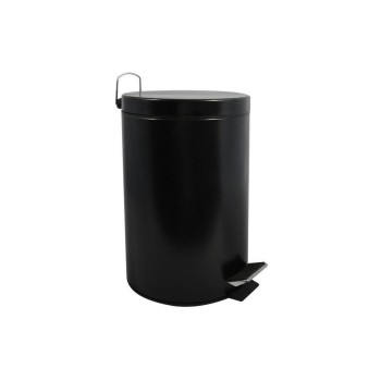 MSV Poubelle à pédale 12 l, Noir mat/Noir MSV Poubelle à pédale 12 l, Noir mat/Noir