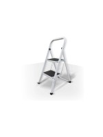 MSV Trittleiter 2 Stufen Anti-Rutsch, schwarz-weiss, Stahl