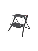 MSV Trittleiter 2 Stufen, schwarz matt, Stahl/PP