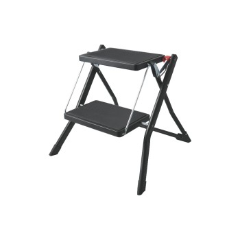 MSV Trittleiter 2 Stufen, black  matt, Stahl/PP