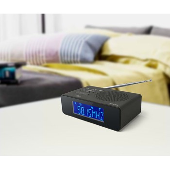 Muse Radio réveil DAB/DAB+, Tuner FM avec RDS, radio numérique, affichage LCD