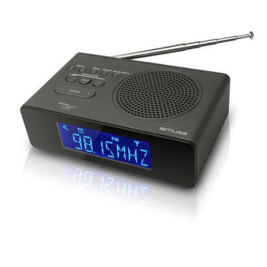 Muse Radio réveil DAB/DAB+, Tuner FM avec RDS, radio numérique, affichage LCD