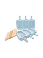 Nerthus Moule à glace Set de 50 bâtonnets en bois Bleu