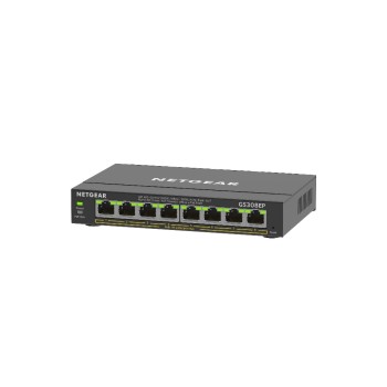 Netgear GS308EP: 8 Port PoE Switch, 8x Gigabit, 8x PoE (62W), Fanless Netgear GS308EP: 8 Port PoE Switch, 8x Gigabit, 8x PoE (62W), Fanless