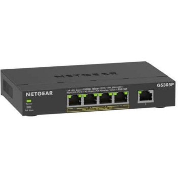 Netgear GS305PV3: 5 Port PoE Switch, 5x Gigabit, 4x PoE, Unmanaged Plus Switch