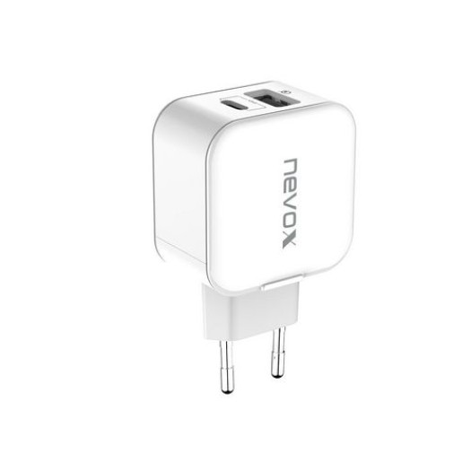 Nevox Chargeur mural USB USB-C Power Delivery + QC 3.0 18 W