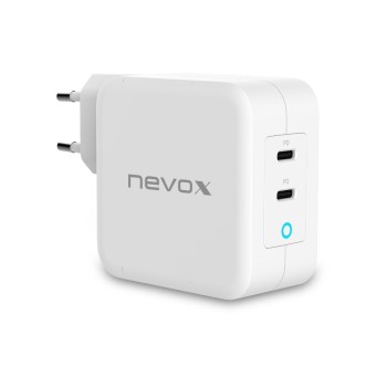 Nevox Chargeur mural USB Double USB-C Power Delivery 100 W Nevox Chargeur mural USB Double USB-C Power Delivery 100 W