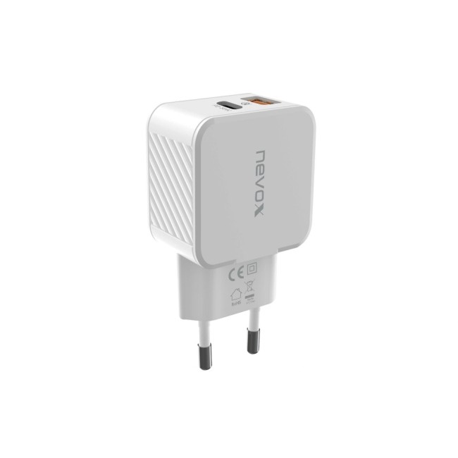 Nevox USB PowerDelivery Type C+Qualcomm 3.0, USB-C/A Power Adapter 30 Watt Nevox USB PowerDelivery Type C+Qualcomm 3.0, USB-C/A Power Adapter 30 Watt