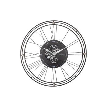 NeXtime Horloge murale Wire Gear Clock 90.5 Ø, Argenté NeXtime Horloge murale Wire Gear Clock 90.5 Ø, Argenté