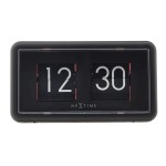 NeXtime Horloge de bureau Petit Flip 18 x 10 x 7 cm, Orange/Noir
