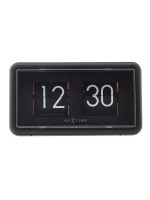 NeXtime Horloge de bureau Petit Flip 18 x 10 x 7 cm, Orange/Noir
