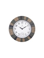 NeXtime Horloge de jardin Aster large Ø 43,5 cm, Noir/Beige/Gris