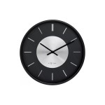 NeXtime Horloge murale Rétro II Ø 25 cm, Noir/Argenté