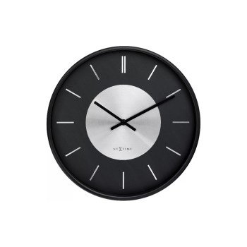 NeXtime Horloge murale Rétro II Ø 25 cm, Noir/Argenté NeXtime Horloge murale Rétro II Ø 25 cm, Noir/Argenté