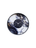 NeXtime Wanduhr Marble Duo silver, 48cmØ, Metal
