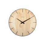 NexTime Wanduhr Edge Wood Dome hellbraun, Durchmesser 35cm