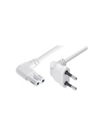 Netzcable Euro T26 - C7, 10 m white, T26 geweinkelt, C7 gewinkelt