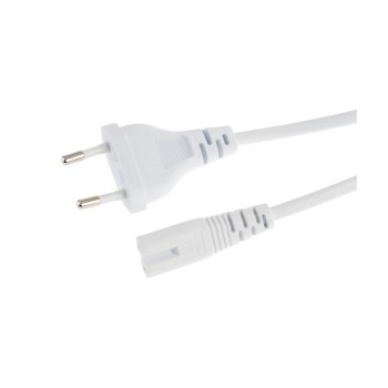 Netzcâble Euro T26 - C5, 2 m blanc, T26 gerade, C5 gerade